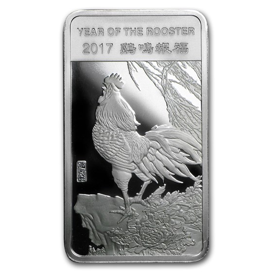 1/2 oz Silver Bar - APMEX (2017 Year of the Rooster) 1/2 oz Silver Bar - APMEX (2017 Year of the Rooster)